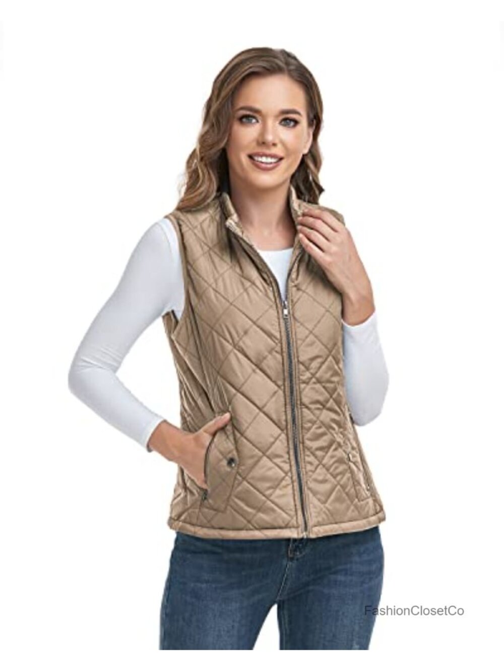 Lightweight Quilted Zip Vest with Pockets for Women - Picture 4 of 6